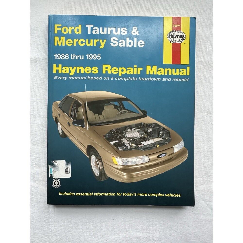Haynes Repair Manual 36074 For Ford Taurus & Mercury Sable 1986 Thru 1995